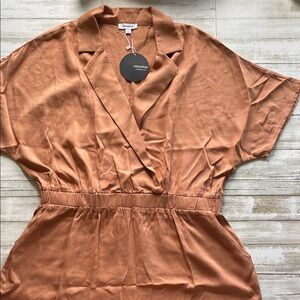 Mittoshop Copper Romper with Collar and Pockets